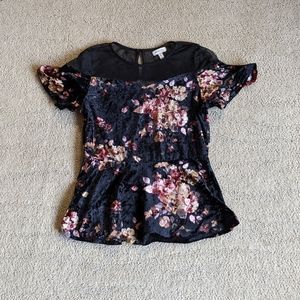 Monteau Velvet Shirt with Mesh